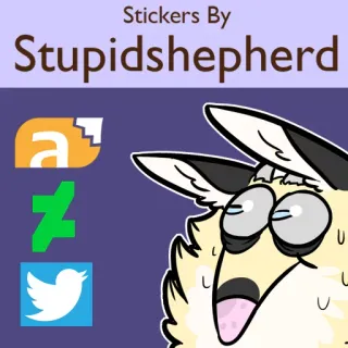 👩 Stupid Shepherd arte, DeviantArt, Twitter, animal, furry telegram sticker