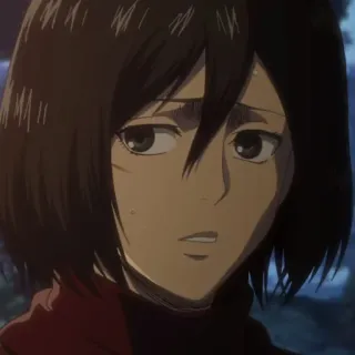 🥀 Mikasa Ackerman Attack on Titan anime, woman, serious, mikasa, attack on titan, character telegram sticker