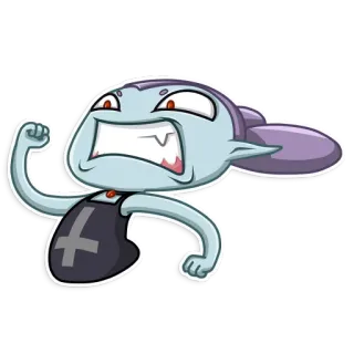 🏃 Cartone animato, Personaggio, Mostro, Arrabbiato, Zanne whatsapp sticker