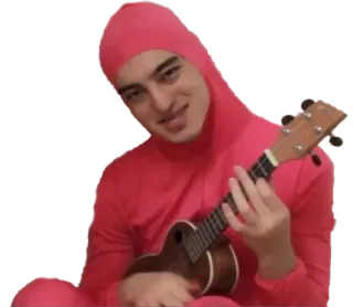 🎧 Pink Guy Filthy Frank, Pink Guy, Укулеле, Мем whatsapp sticker