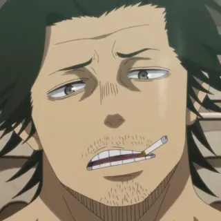 🚬 Yami Sukehiro Black Clover Yami Sukehiro, Black Clover, Anime, Zigarette, Erschöpft, Magier whatsapp sticker