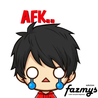 😶 AFK.. afk, assente, triste, piangendo, gioco, online, emote telegram sticker