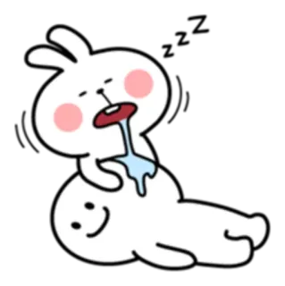 😪 lapin, épuisé, endormi, mignon, dessin animé, animal telegram sticker