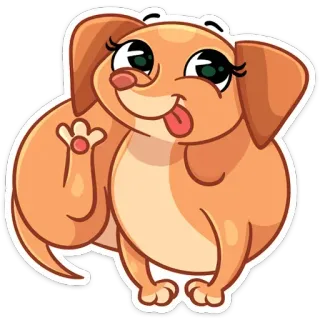 🤪 anjing, anak anjing, imut, kartun, hewan, stiker telegram sticker