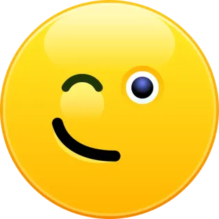 😉 Emoji, Smiley, Piscadela, Amarelo, Rosto telegram sticker