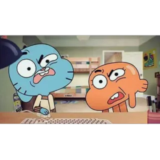😕 Gumball Watterson, Darwin Watterson The Amazing World of Gumball Cartoon, Gumball, Darwin, The Amazing World of Gumball, animiert, lustig whatsapp sticker
