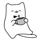 ☕️ gato, café, lindo, kawaii, pegatina, bebida telegram sticker