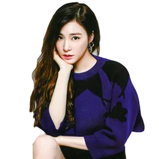 🤔 wanita, K-pop, mode, potret, berambut cokelat, sweter, Korea, selebriti telegram sticker