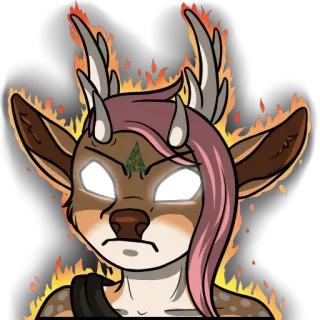 👿 furry, cervo, mostro, magia, corna, fantasy whatsapp sticker
