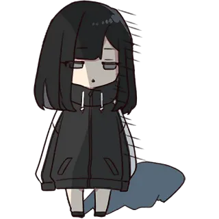 😔 Anime, Chibi, Gadis, Lucu, Kartun, Karakter whatsapp sticker