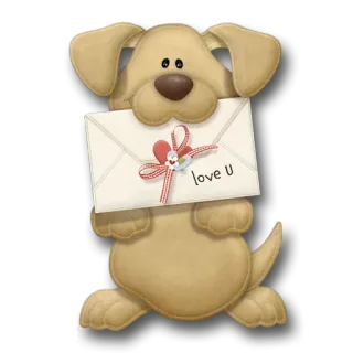 😥 love U chien, amour, lettre, mignon, animal, saint-valentin telegram sticker