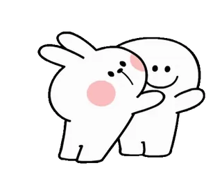 🤗 Мультик, Кролик, Объятия, Милый, Дружба, Анимация telegram sticker