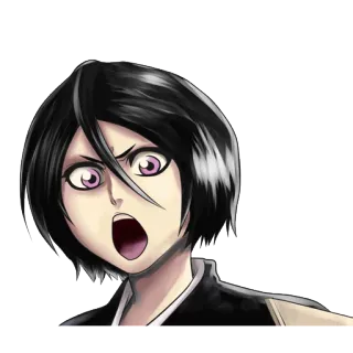 👧 Rukia Kuchiki Bleach Anime, Mangá, Chocado, Expressão, Bleach, Personagem, Feminino telegram sticker