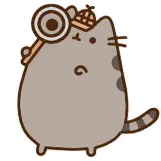 🔍 Pusheen 猫, 探偵, アニメ, 可愛い, プシーン, ステッカー telegram sticker