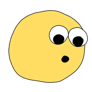 😯 Blob, Desenho animado, Olhos, Amarelo, Fofo whatsapp sticker