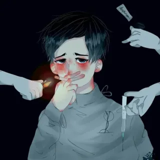 🚬 наркомания, зависимость, курение, шприц, депрессия, психическое здоровье telegram sticker