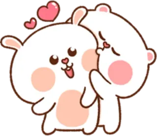 😂 fofo, urso, coelho, amor, abraço, desenho animado telegram sticker