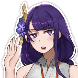 ✋ Raiden Shogun Genshin Impact Аниме, Видеоигра, Genshin Impact, Райдэн Сёгун, Вайфу telegram sticker