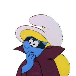🎭 Smurfette puffo, cartone animato, carino, pensieroso, puffi telegram sticker
