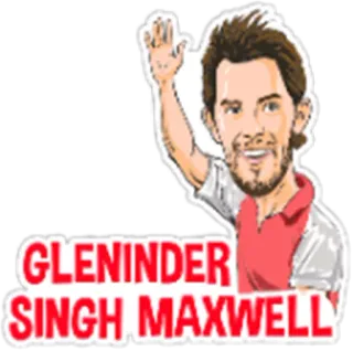 🏏 Glenn Maxwell GLENINDER
SINGH MAXWELL Cricketspieler, Sport, Sportler, Cartoon, Porträt telegram sticker