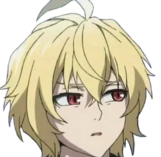 🤨 anime, loira, sorriso irônico, personagem, mangá telegram sticker