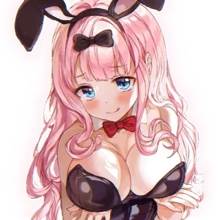 💞 Chika Fujiwara Kaguya-sama: Love Is War Anime, Bunny Girl, Chika Fujiwara, Kaguya-sama: Love is War, Pinke Haare, Süß, Cartoon telegram sticker