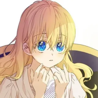 👑 Anime, Manga, Mignon, Fille, Cheveux Blonds, Yeux Bleus telegram sticker