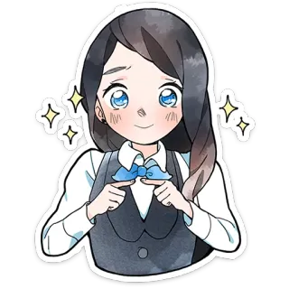 ☺️ Anime, Schattig, Meisje, Glimlach, Vrolijk telegram sticker