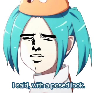 😏 I said, with a posed look. อนิเมะ, ท่าโพส, มังงะ, สีหน้า, ตัวละคร whatsapp sticker