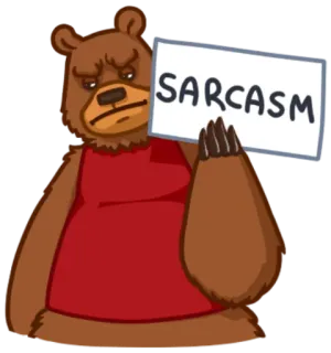 👎 SARCASM urso, sarcasmo, humor, engraçado, animal, meme, piada telegram sticker