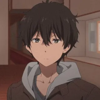 📜 Houtarou Oreki Hyouka anime, hyouka, houtarou oreki, brown hair, animation, school telegram sticker