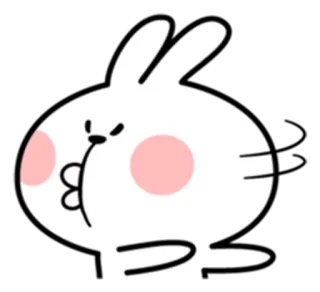 😑 konijn, schattig, dier, cartoon, lief telegram sticker