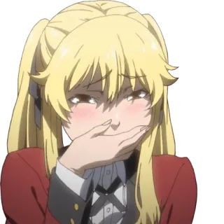 🤭 Mary Saotome Kakegurui animé, fille, rougissant, école, Kakegurui, Mary Saotome telegram sticker