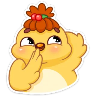 ☺️ mignon, poulet, oiseau, animal, kawaii, dessin animé, joyeux telegram sticker
