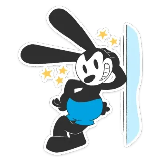 😉 Oswald the Lucky Rabbit Oswald, Disney, Conejo animado, Animación clásica, Animal divertido, Retro, Personaje telegram sticker