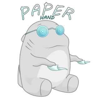 😀 PAPER HAND акула, бумага, рука, монстр, очки, мультфильм telegram sticker