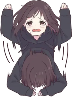 😥 动漫, 可爱, 悲伤, Q版, 卡哇伊 whatsapp sticker