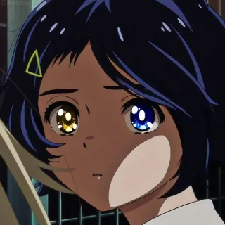 👀 anime, girl, character, portrait, heterochromia, sad telegram sticker