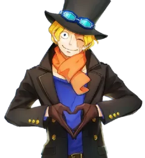 ❤️ Sabo One Piece อนิเมะ, ซาโบ, วันพีซ, มินิฮาร์ท, ตัวละคร, มังงะ telegram sticker
