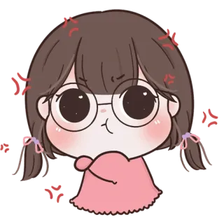 🧚‍♀ Anime, Dibujos animados, Enojado/a, Frustrado/a, Molesto/a, Chica, Personaje telegram sticker