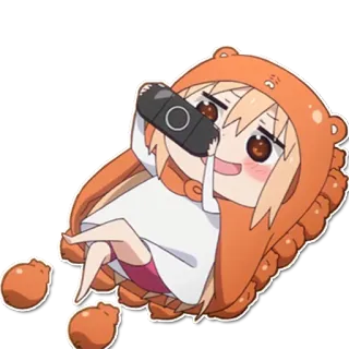 📟 Umaru Doma Himouto! Umaru-chan umaru, anime, chibi, kawaii, cute, hoodie, relaxing, game telegram sticker