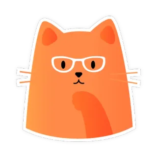 🤓 кот, очки, оранжевый, наклейка, мультфильм, животное, милый telegram sticker