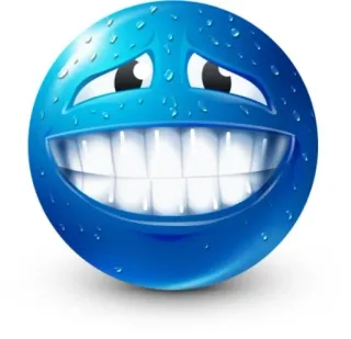 🌟 Smiley, Biru, Emoji, Kartun telegram sticker