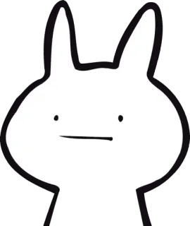 😐 Dessin animé, Personnage, Blanc, Oreilles whatsapp sticker