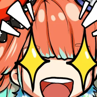 🤩 anime, excited, happy, joyful, cartoon, orange hair telegram sticker