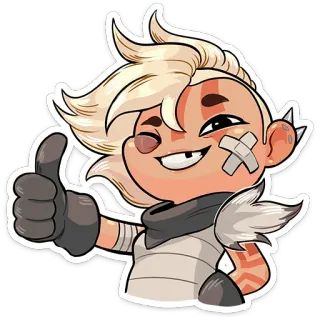 👍 Dessin animé, Personnage, Pouce levé, Anime telegram sticker