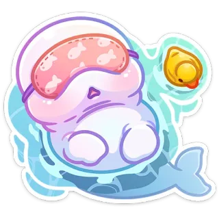 💤 foca, sonno, dormire, carino, kawaii, cartone animato, animale telegram sticker