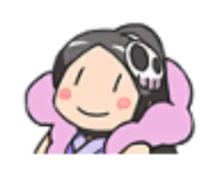 🙂 crâne, dessin animé, personnage, émoticône, autocollant telegram sticker