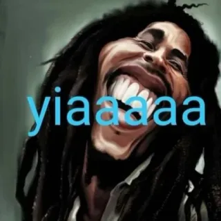 😂 Bob Marley yiaaaaa bob marley, sänger, musik, reggae, porträt telegram sticker