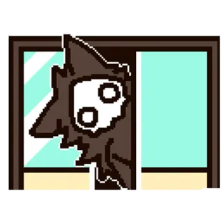 🖤 Furry, Assustador, Monstro, Pixel art telegram sticker